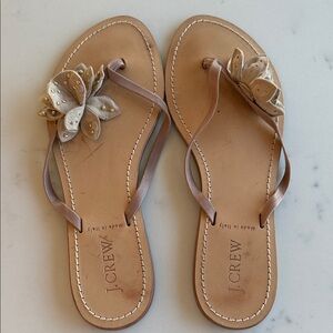 J. Crew Beige Floral Sandals